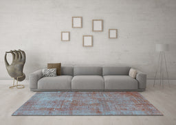 Machine Washable Persian Light Blue Traditional Rug in a Living Room, wshtr3142lblu