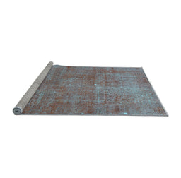 Sideview of Machine Washable Persian Light Blue Traditional Rug, wshtr3142lblu