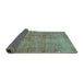 Sideview of Persian Turquoise Traditional Rug, tr3142turq