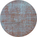 Round Persian Light Blue Traditional Rug, tr3142lblu