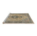 Sideview of Machine Washable Traditional Brown Rug, wshtr3143