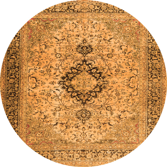 Machine Washable Persian Orange Traditional Area Rugs, wshtr3143org