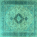 Square Persian Turquoise Traditional Rug, tr3143turq