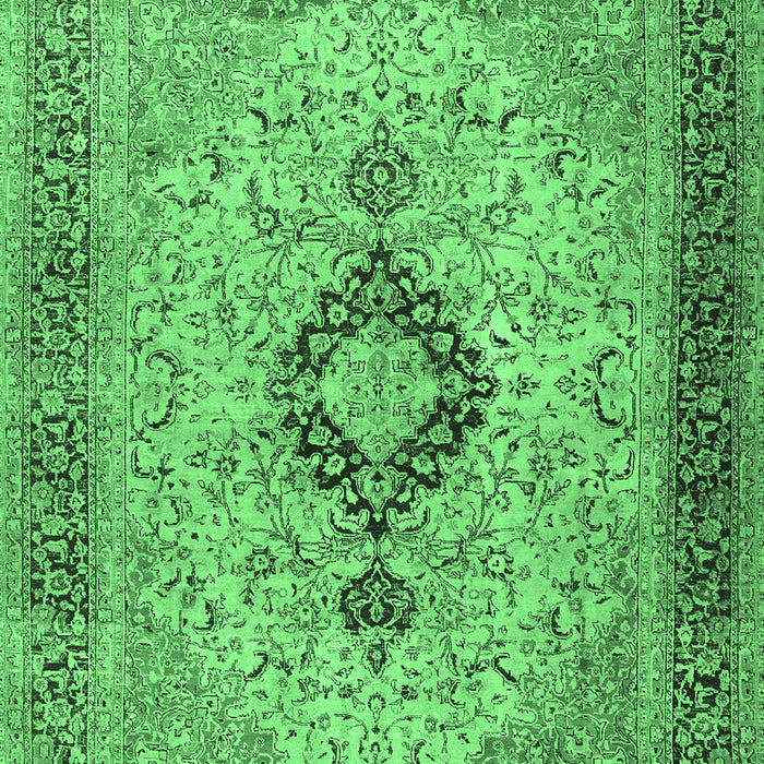 Machine Washable Persian Emerald Green Traditional Area Rugs, wshtr3143emgrn