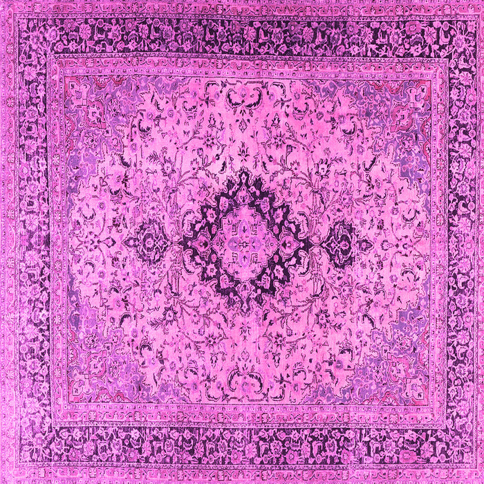 Square Machine Washable Persian Pink Traditional Rug, wshtr3143pnk