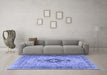 Machine Washable Persian Blue Traditional Rug in a Living Room, wshtr3143blu