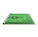 Sideview of Machine Washable Persian Emerald Green Traditional Area Rugs, wshtr3143emgrn