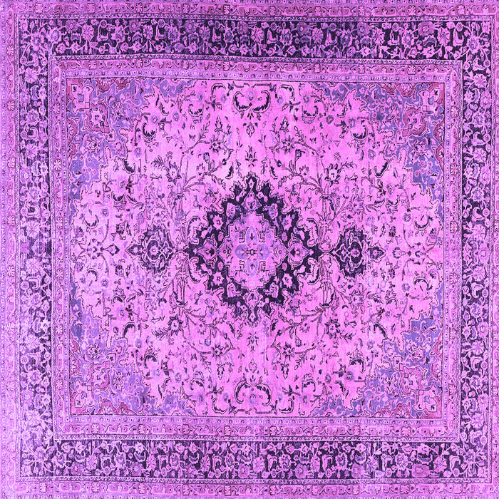 Square Persian Purple Traditional Rug, tr3143pur