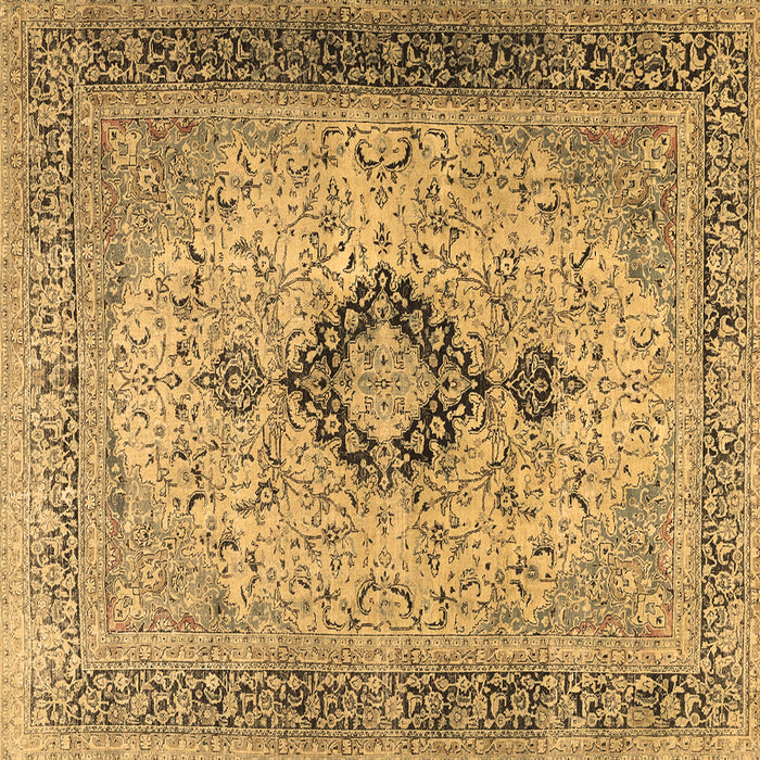 Square Machine Washable Persian Brown Traditional Rug, wshtr3143brn