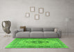 Machine Washable Persian Green Traditional Area Rugs in a Living Room,, wshtr3143grn