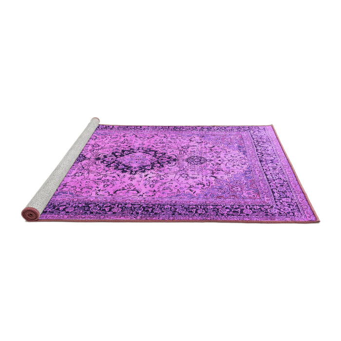 Sideview of Machine Washable Persian Purple Traditional Area Rugs, wshtr3143pur