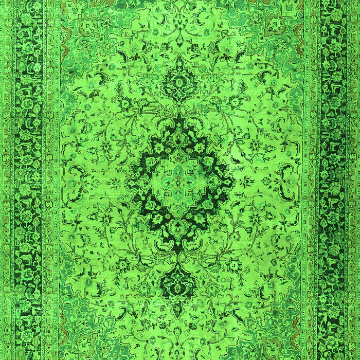 Serging Thickness of Machine Washable Persian Green Traditional Area Rugs, wshtr3143grn