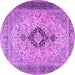 Round Persian Purple Traditional Rug, tr3143pur