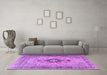 Machine Washable Persian Purple Traditional Area Rugs in a Living Room, wshtr3143pur