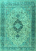 Machine Washable Persian Turquoise Traditional Area Rugs, wshtr3143turq