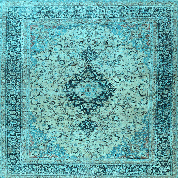 Square Persian Light Blue Traditional Rug, tr3143lblu