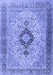 Machine Washable Persian Blue Traditional Rug, wshtr3143blu