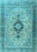 Machine Washable Persian Light Blue Traditional Rug, wshtr3143lblu