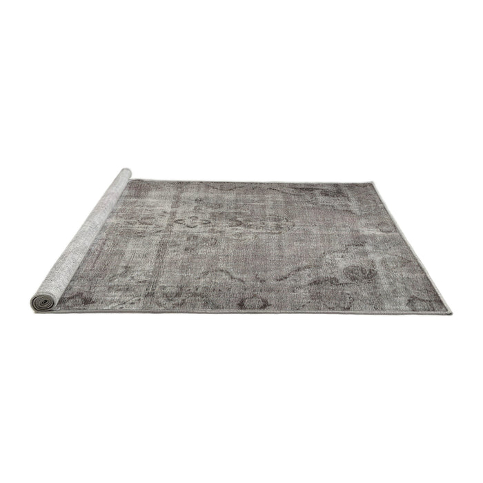 Sideview of Machine Washable Traditional Dark Gray Rug, wshtr3144