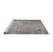 Sideview of Machine Washable Traditional Dark Gray Rug, wshtr3144