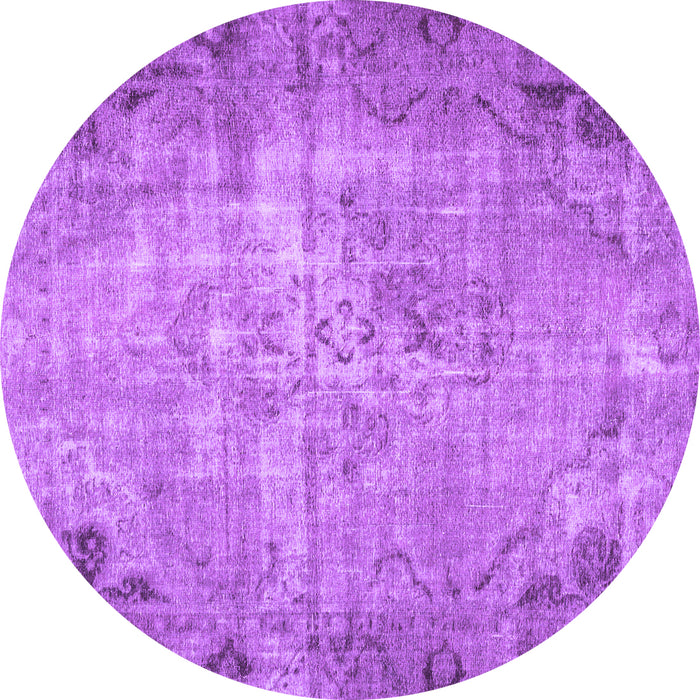 Round Machine Washable Persian Purple Traditional Area Rugs, wshtr3144pur