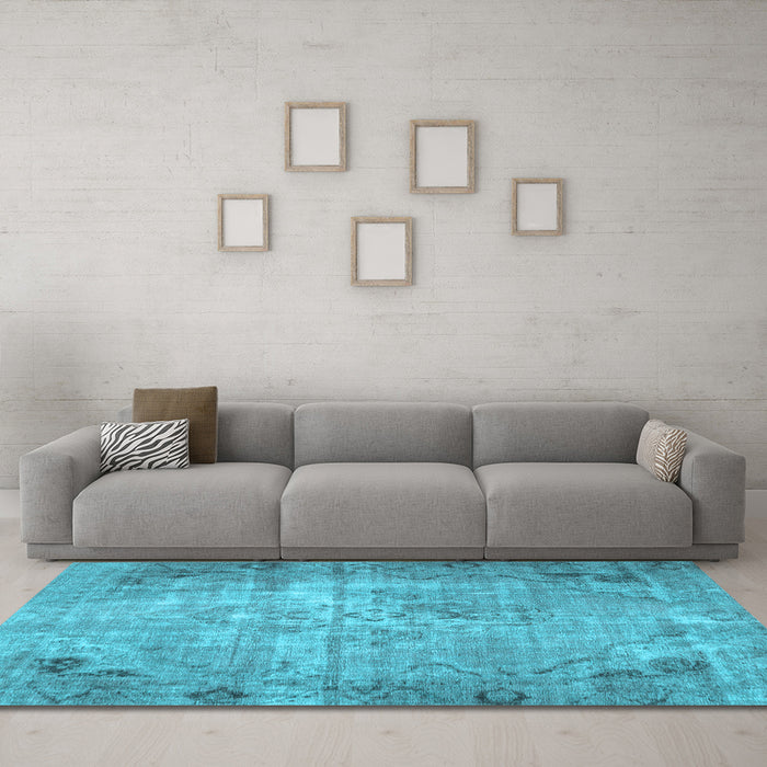 Machine Washable Persian Light Blue Traditional Rug in a Living Room, wshtr3144lblu