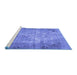 Sideview of Machine Washable Persian Blue Traditional Rug, wshtr3144blu