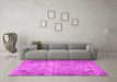 Machine Washable Persian Pink Traditional Rug in a Living Room, wshtr3144pnk