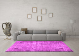 Machine Washable Persian Pink Traditional Rug in a Living Room, wshtr3144pnk