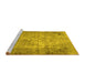 Sideview of Machine Washable Persian Yellow Traditional Rug, wshtr3144yw