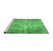 Sideview of Machine Washable Persian Emerald Green Traditional Area Rugs, wshtr3144emgrn