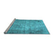 Sideview of Machine Washable Persian Light Blue Traditional Rug, wshtr3144lblu