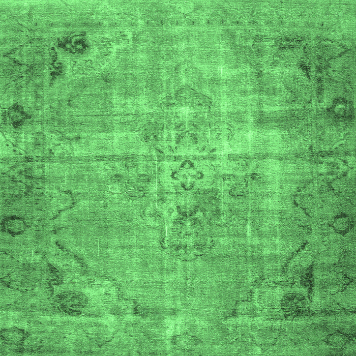 Square Persian Emerald Green Traditional Rug, tr3144emgrn