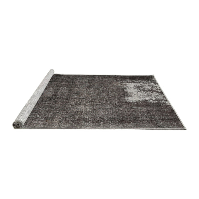 Sideview of Machine Washable Traditional Western Charcoal Gray Rug, wshtr3145