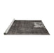 Sideview of Machine Washable Traditional Western Charcoal Gray Rug, wshtr3145