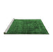 Sideview of Machine Washable Persian Emerald Green Traditional Area Rugs, wshtr3145emgrn