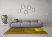 Machine Washable Persian Yellow Traditional Rug in a Living Room, wshtr3145yw