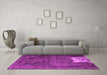 Machine Washable Persian Pink Traditional Rug in a Living Room, wshtr3145pnk