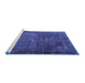 Sideview of Machine Washable Persian Blue Traditional Rug, wshtr3145blu