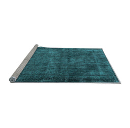 Sideview of Machine Washable Persian Light Blue Traditional Rug, wshtr3145lblu