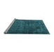 Sideview of Machine Washable Persian Light Blue Traditional Rug, wshtr3145lblu