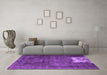 Machine Washable Persian Purple Traditional Area Rugs in a Living Room, wshtr3145pur