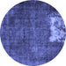 Round Persian Blue Traditional Rug, tr3145blu