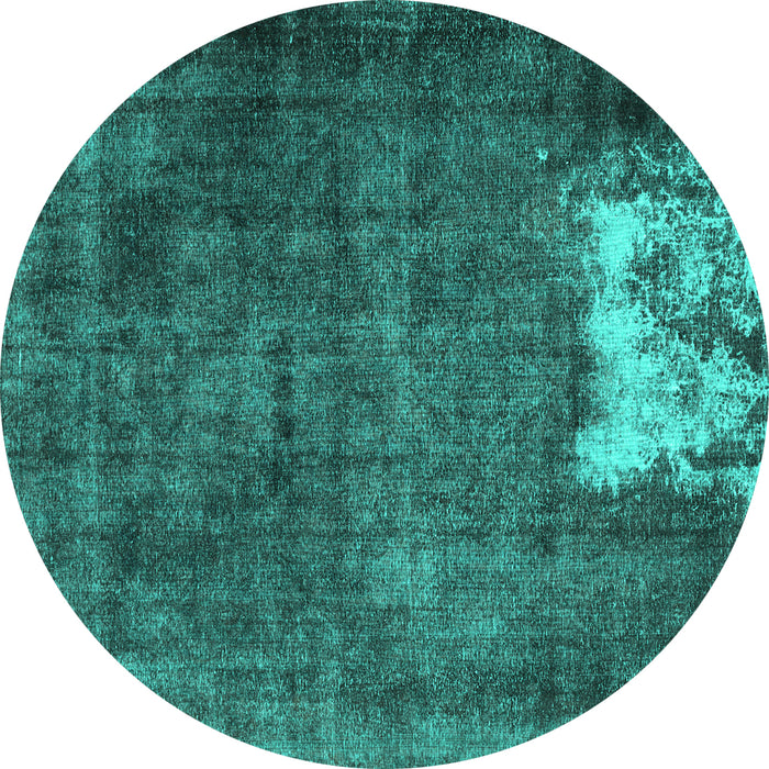 Round Persian Turquoise Traditional Rug, tr3145turq