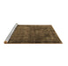 Sideview of Machine Washable Persian Brown Traditional Rug, wshtr3145brn