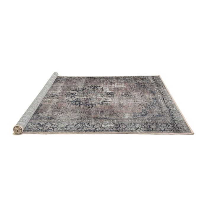 Sideview of Machine Washable Traditional Sandstone Brown Rug, wshtr3146