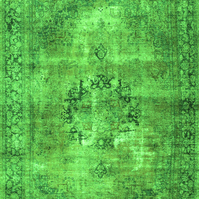 Serging Thickness of Machine Washable Persian Green Traditional Area Rugs, wshtr3146grn