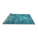 Sideview of Machine Washable Persian Light Blue Traditional Rug, wshtr3146lblu