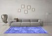 Machine Washable Persian Blue Traditional Rug in a Living Room, wshtr3146blu