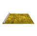 Sideview of Machine Washable Persian Yellow Traditional Rug, wshtr3146yw